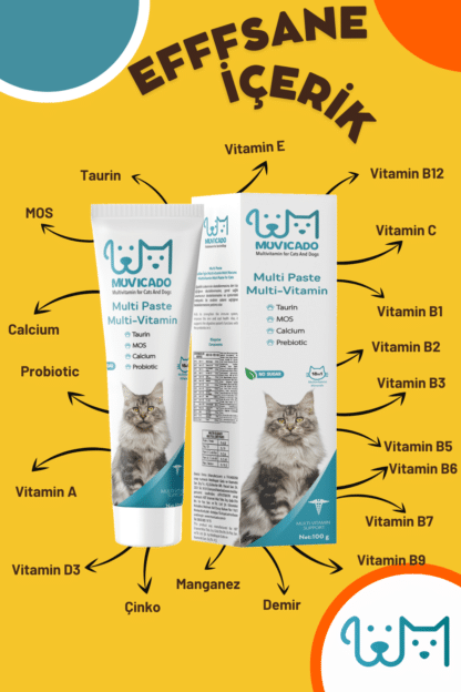 Muvicado multi vitamin kedi maltı içeriği